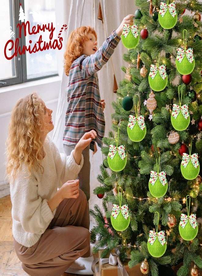 DEYIXUN 12 Pcs Lime Green Furry Christmas Ball Ornaments Xmas Green Furry Ornaments Christmas Ball Hanging Decorations for Tree Fireplace Mantel Staircase Wreath, Xmas Party Home Decorations Supplies - Image 3